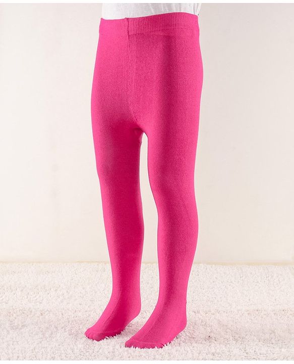 Cutewalk by Babyhug Anti Bacterial Solid Color Footed Tights - Pink