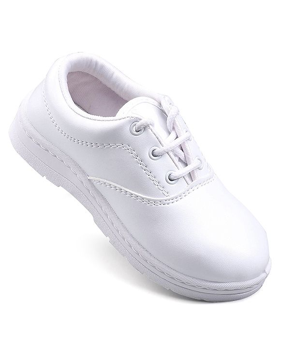 Pine Kids Lace Up School Shoes with - White