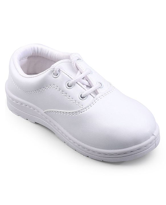 Pine Kids Lace Up School Shoes with - White