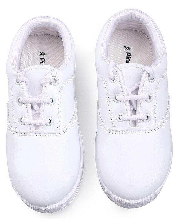 Pine Kids Lace Up School Shoes with - White