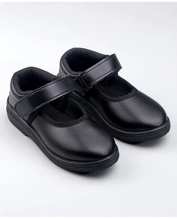 Buy Pine Kids Solid School Shoes with Velcro Closure Black for