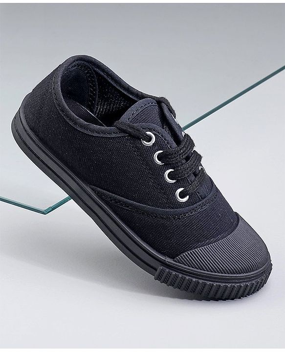 Pine Kids Lace Ups School Shoes - Black