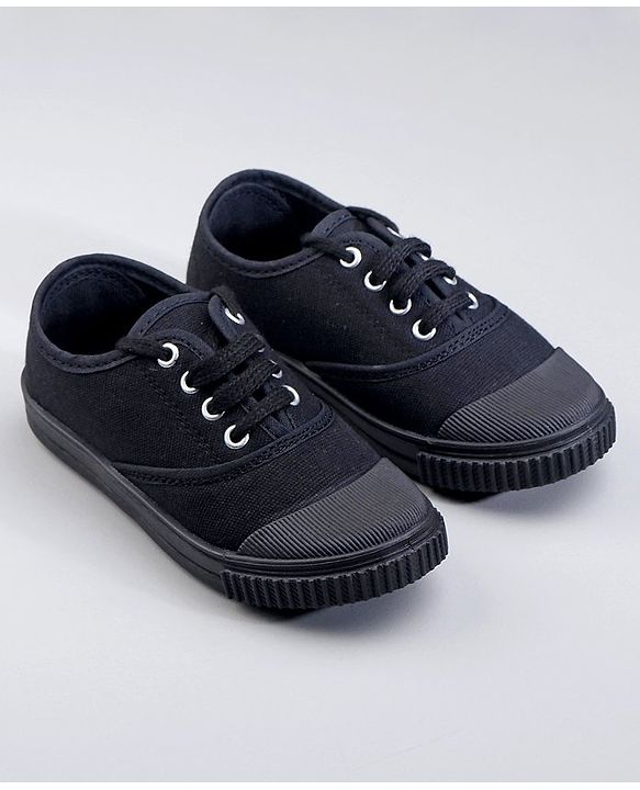 Pine Kids Lace Ups School Shoes - Black