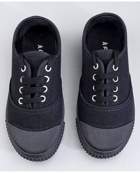 Pine Kids Lace Ups School Shoes - Black