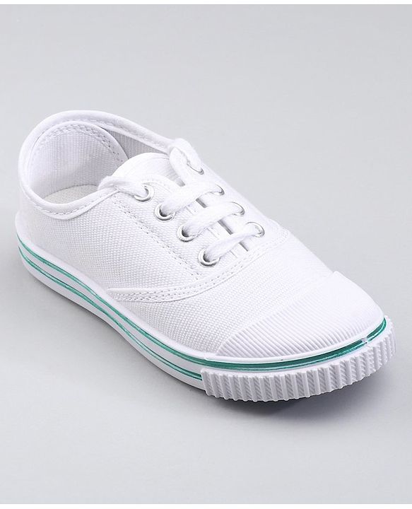 Pine Kids Solid Lace Up School Shoes - White
