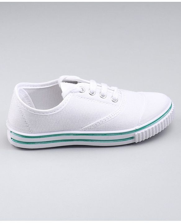 Pine Kids Solid Lace Up School Shoes - White