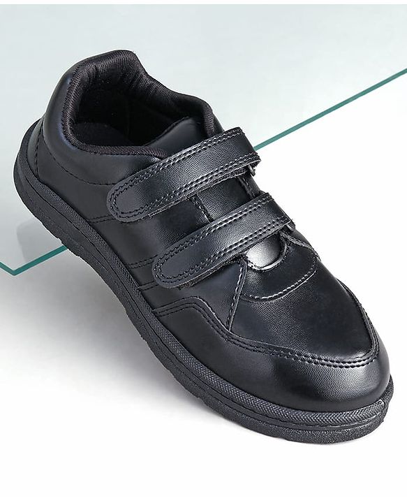Pine Kids School Shoes with Velcro Closure - Black