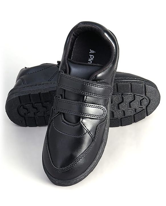 Pine Kids School Shoes with Velcro Closure - Black