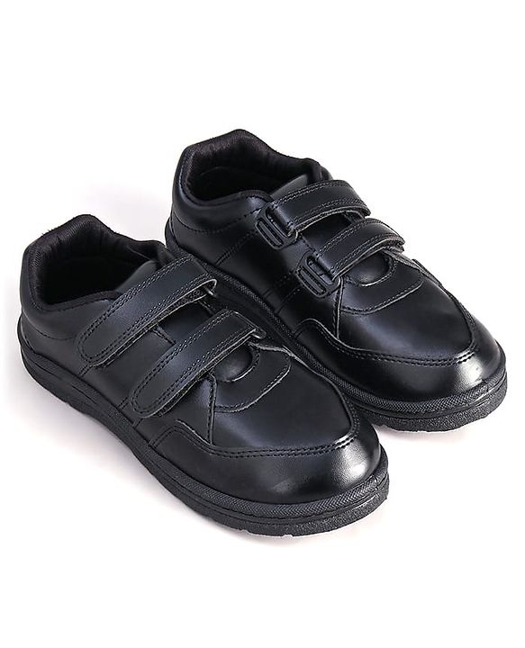 Pine Kids School Shoes with Velcro Closure - Black