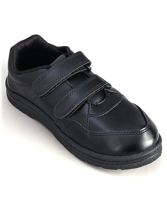 Pine Kids School Shoes with Velcro Closure - Black