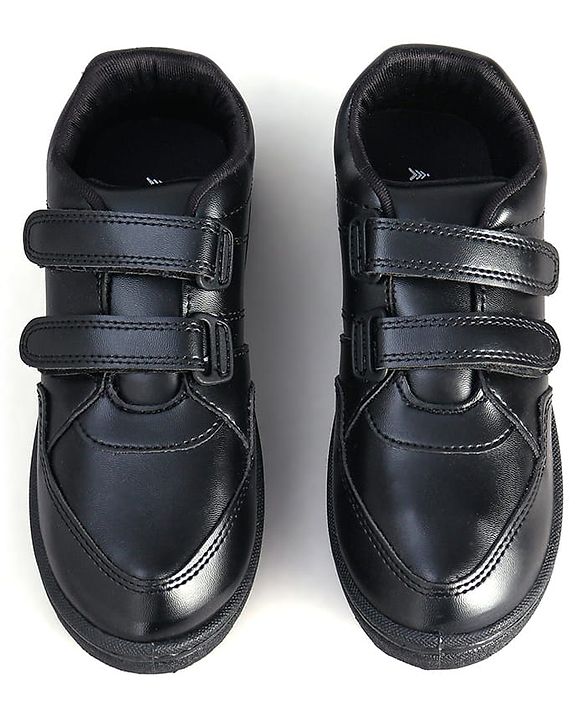 Pine Kids School Shoes with Velcro Closure - Black