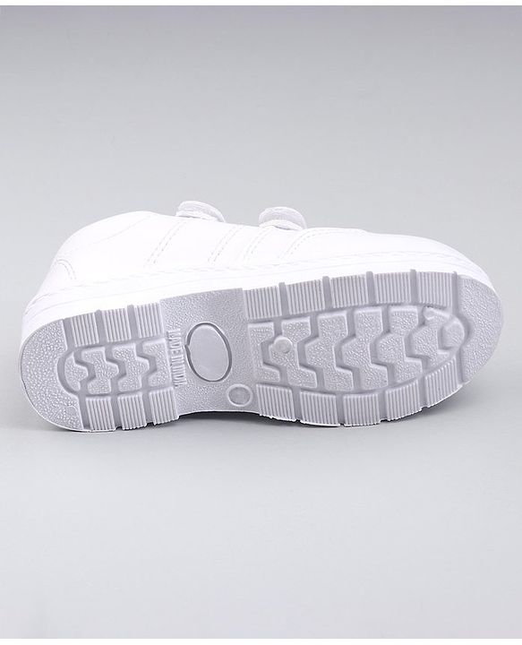 Pine Kids School Shoes With Velcro Closure Solid- White