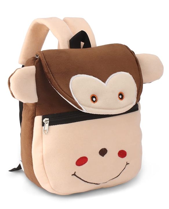 Babyhug Monkey Faced Soft Toy Bag  Multicolour - 13 Inches