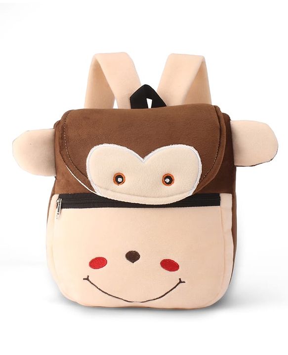 Babyhug Monkey Faced Soft Toy Bag  Multicolour - 13 Inches
