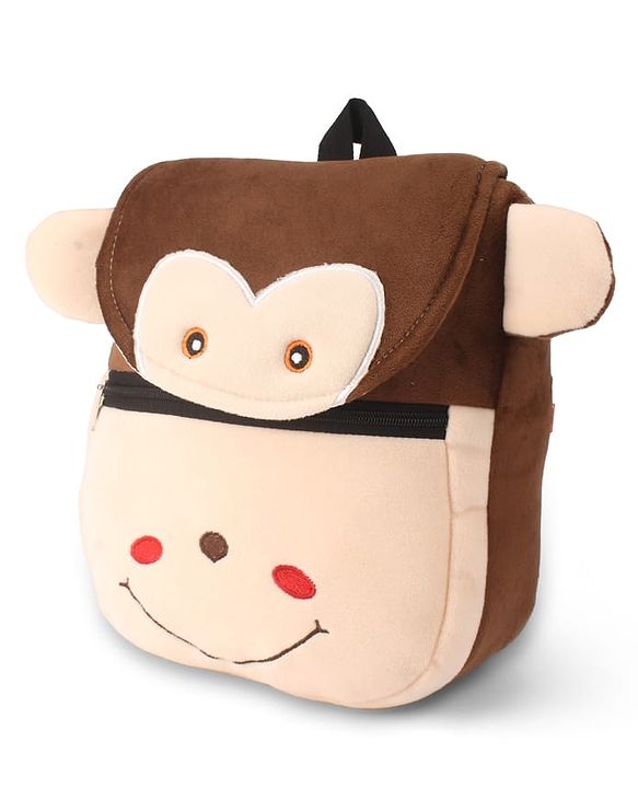 Babyhug Monkey Faced Soft Toy Bag  Multicolour - 13 Inches