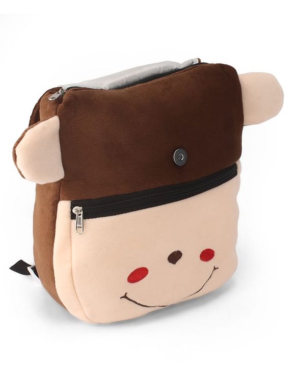 Babyhug Monkey Faced Soft Toy Bag  Multicolour - 13 Inches