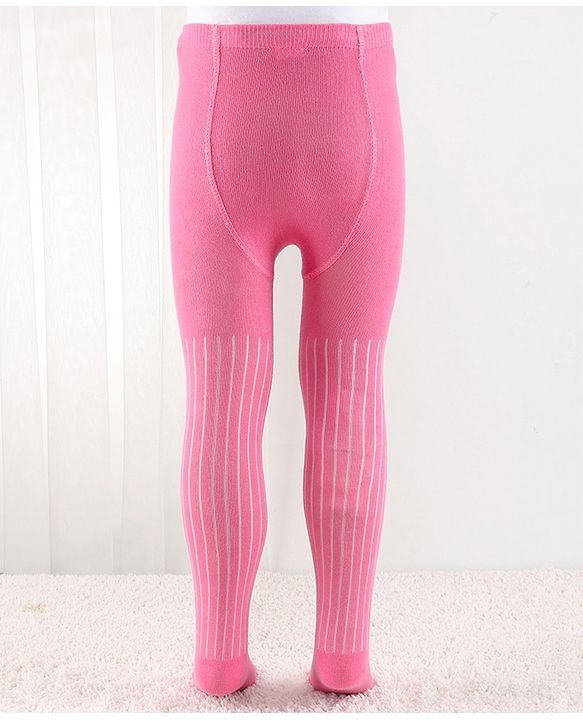 Cutewalk by Babyhug Anti Bacterial Footed Tights Striped Pack Of 2 - Navy Blue & Pink