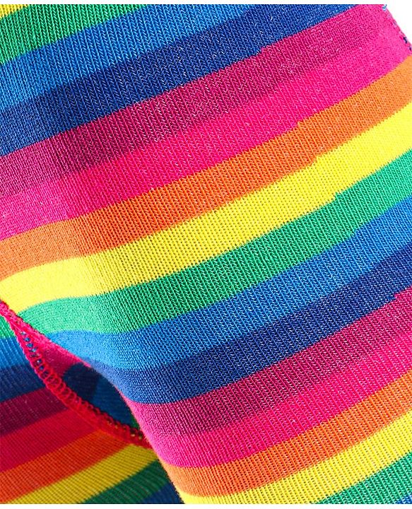 Cute Walk by Babyhug Anti Bacterial Footed Tights Striped - Multicolor