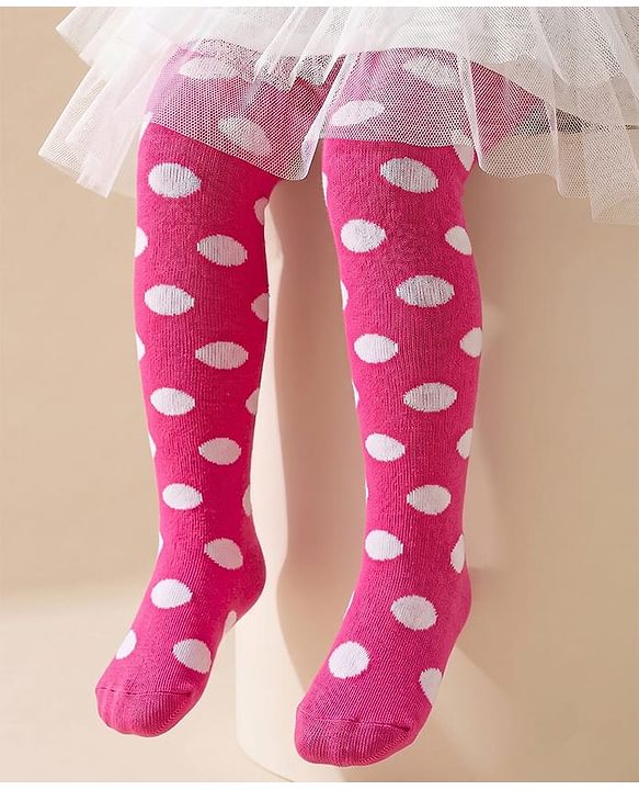 Cutewalk by Babyhug Anti Bacterial Footed Tights Spot Design - Pink