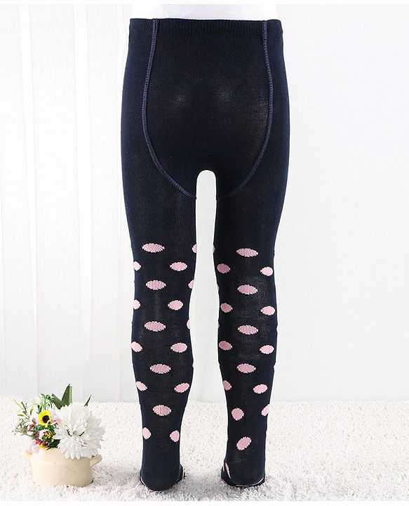 Cutewalk by Babyhug Anti Bacterial Footed Tights Spot Design - Navy Blue