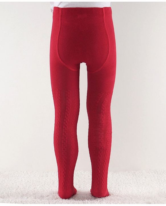 Cute Walk by Babyhug Antibacterial Solid Footed Tights - Red