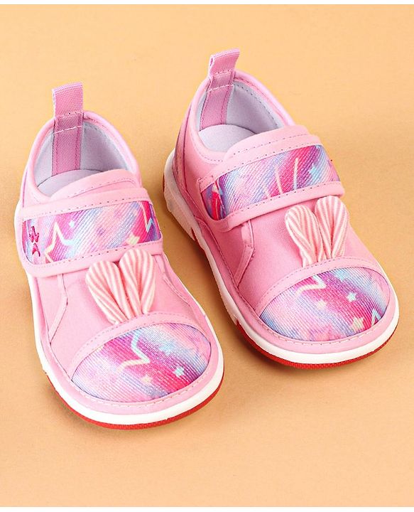Cute Walk by Babyhug Casual Shoes With Velcro Closure Star Print - Pink