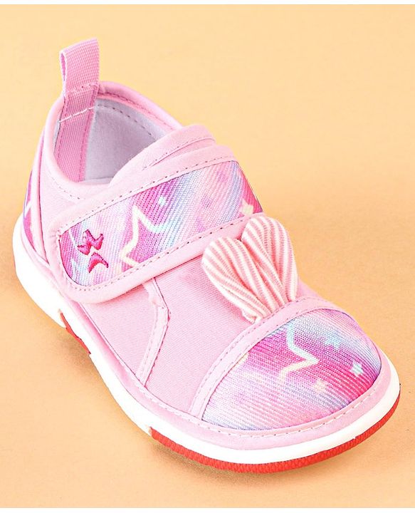 Cute Walk by Babyhug Casual Shoes With Velcro Closure Star Print - Pink