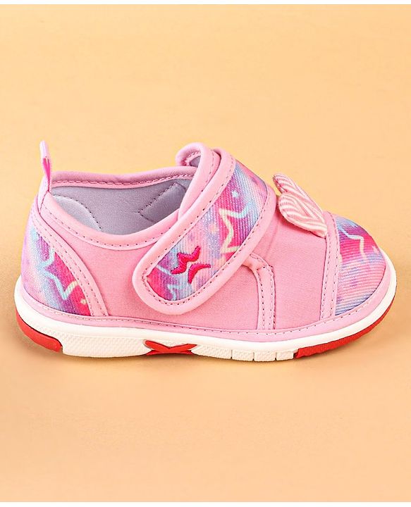 Cute Walk by Babyhug Casual Shoes With Velcro Closure Star Print - Pink