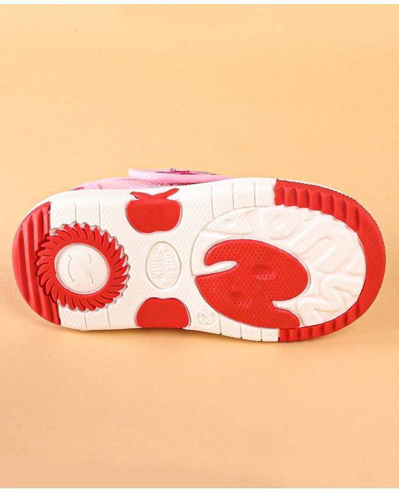 Cute Walk by Babyhug Casual Shoes With Velcro Closure Star Print - Pink