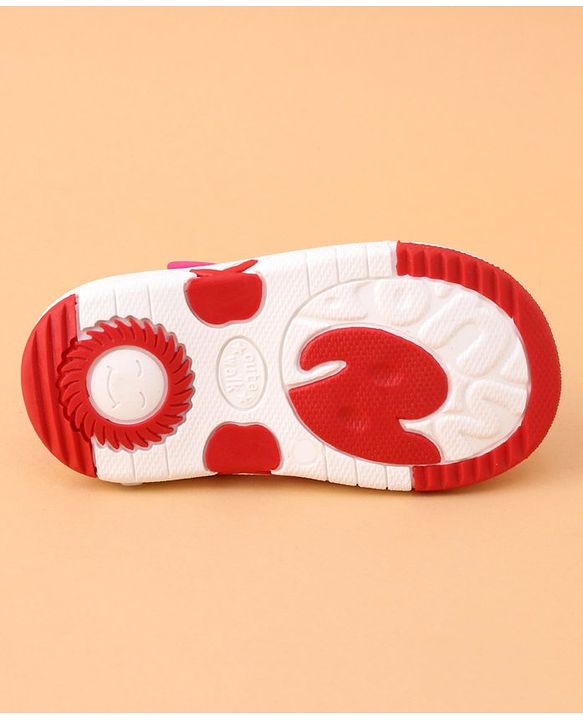 Cute Walk by Babyhug Sandals with Velcro Closure Bow Applique - Fuchsia