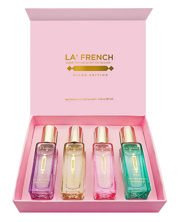 La French Mood Perfume Gift Set Luxury Perfume Gift Set for Him & Her Niche  Edition (pink) 20 ml each Online in India, Buy at Best Price from   - 13060962