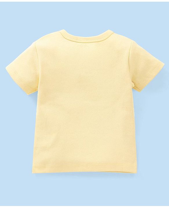 Babyhug 100% Cotton Half Sleeves Vests Stripes & Koala Print Pack of 3 - Light Yellow Sky Blue & Orange