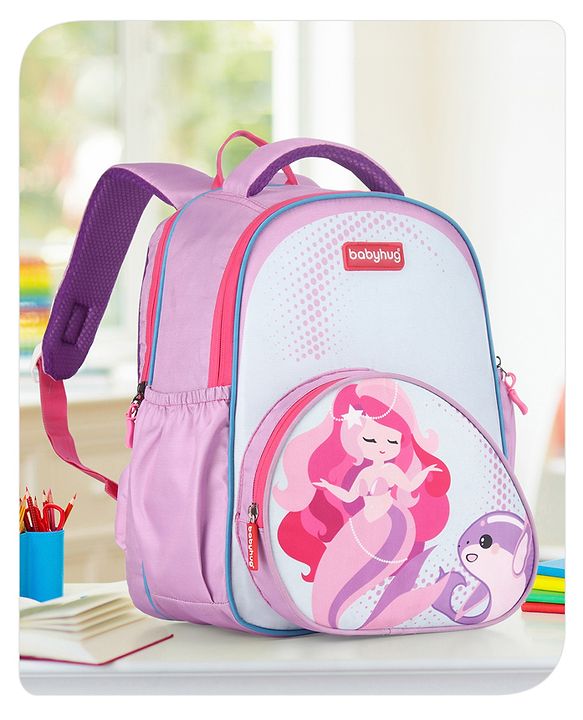 Babyhug School Backpack Mermaid Purple - 15.5 Inches