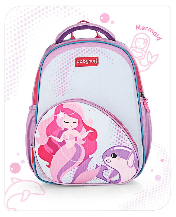 Babyhug School Backpack Mermaid Purple - 15.5 Inches