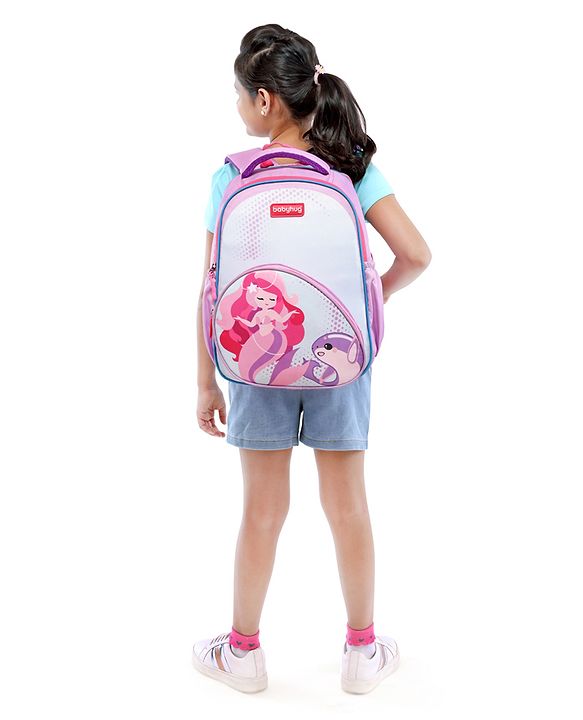 Babyhug School Backpack Mermaid Purple - 15.5 Inches