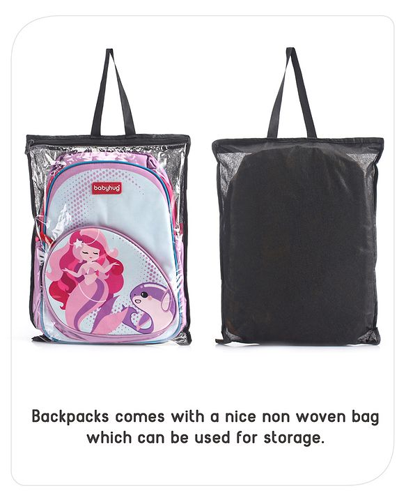 Babyhug School Backpack Mermaid Purple - 15.5 Inches