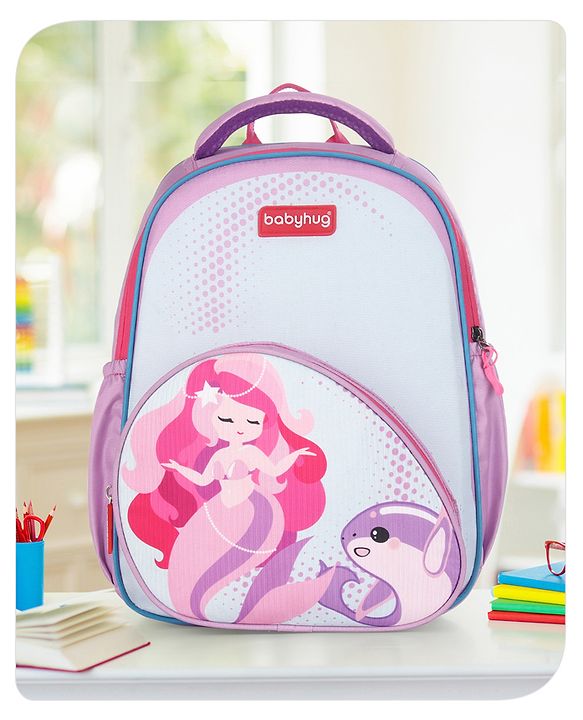 Babyhug School Backpack Mermaid Purple - 15.5 Inches