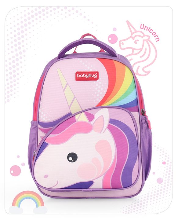 Babyhug School Backpack Mermaid Purple - 15.5 Inches