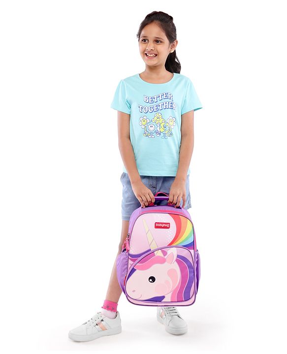 Babyhug School Backpack Mermaid Purple - 15.5 Inches
