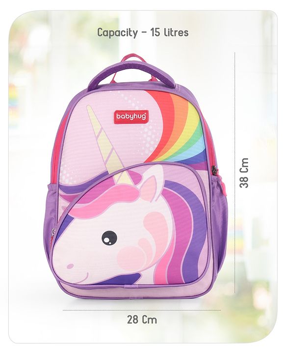 Babyhug School Backpack Mermaid Purple - 15.5 Inches