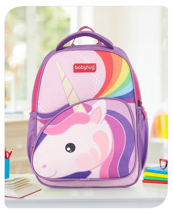 Babyhug School Backpack Mermaid Purple - 15.5 Inches