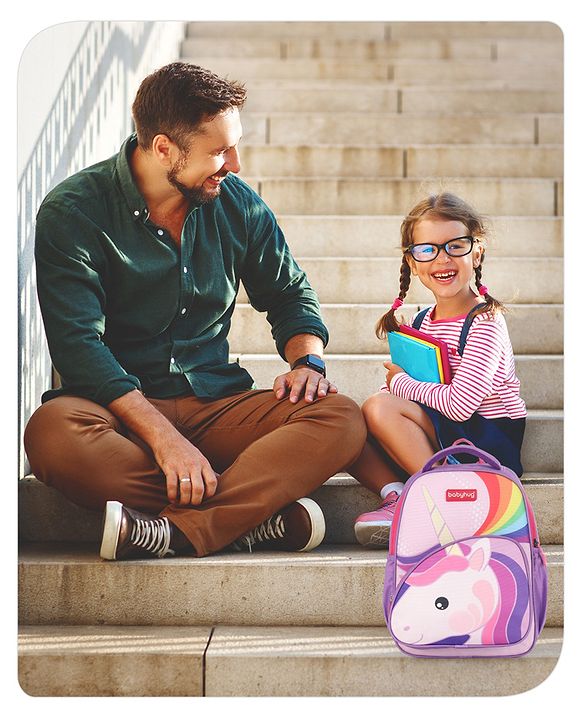 Babyhug School Backpack Mermaid Purple - 15.5 Inches