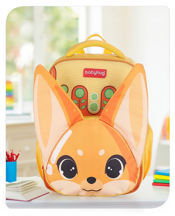 Babyhug School Backpack Fox Orange - 15.5 Inches