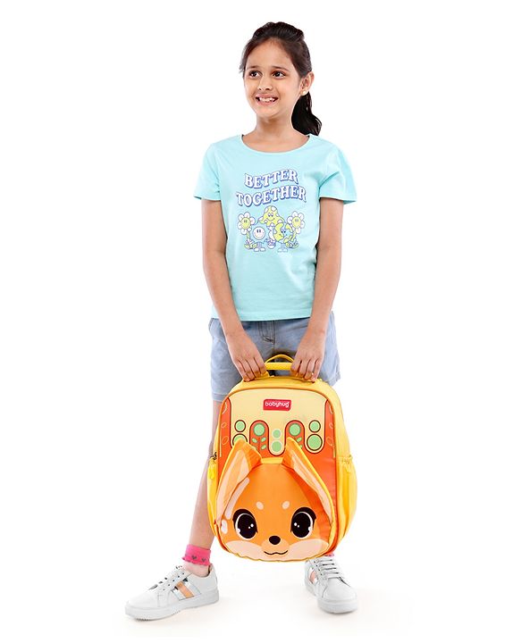 Babyhug School Backpack Fox Orange - 15.5 Inches