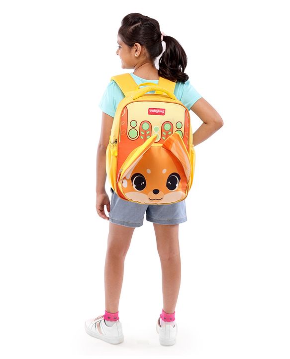 Babyhug School Backpack Fox Orange - 15.5 Inches