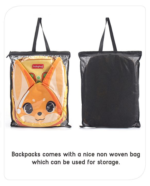 Babyhug School Backpack Fox Orange - 15.5 Inches