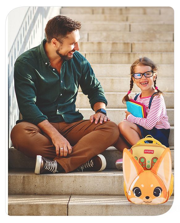Babyhug School Backpack Fox Orange - 15.5 Inches