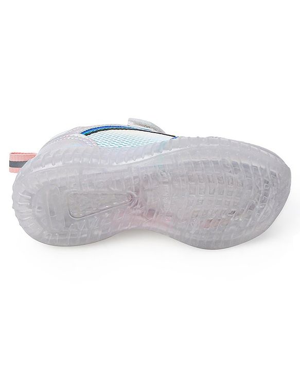 Cute Walk by Babyhug Holographic Sneakers with Velcro Closure - Silver