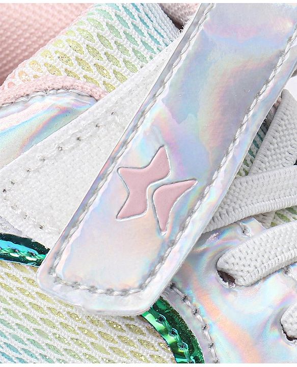 Cute Walk by Babyhug Holographic Sneakers with Velcro Closure - Silver