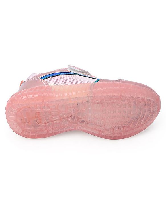Cute Walk by Babyhug Holographic Sneakers with Velcro Closure - Pink